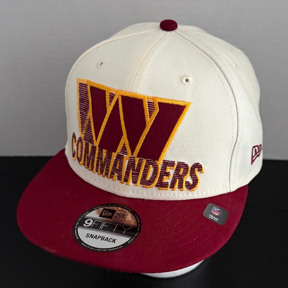 New Era Washington Commanders Cream Burgundy 9FIFTY Snapback Hat Cap OSFM NEW